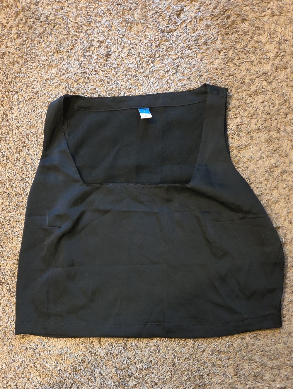 Old Navy Black Square-Neck Crop Shirt